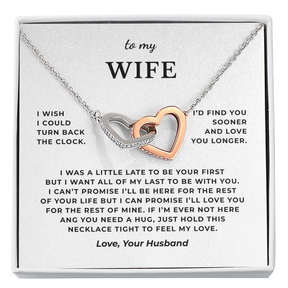 To My Wife Interlocking Hearts Necklace