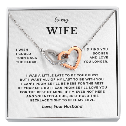 To My Wife Interlocking Hearts Necklace