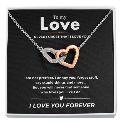 To My Love Interlocking Hearts Necklace