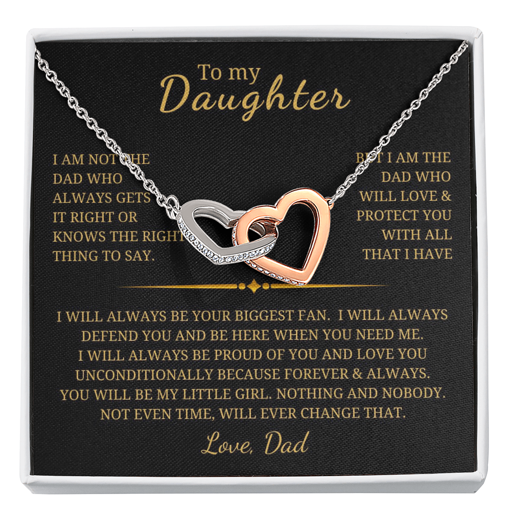 To My Daughter Interlocking Hearts Necklace