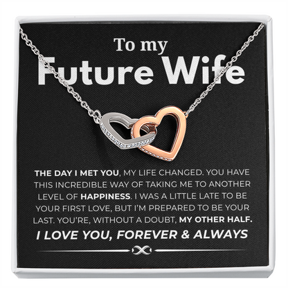 To My Future Wife Interlocking Hearts Necklace