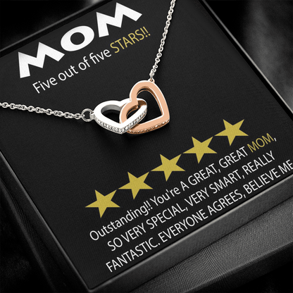 Mom 5 Stars Interlocking Hearts Necklace