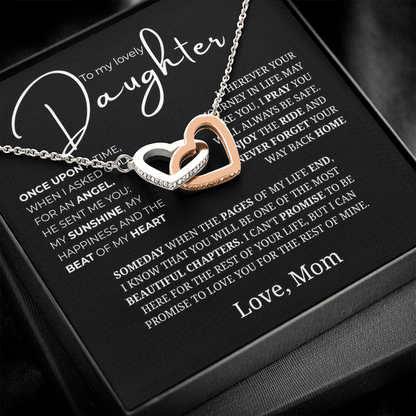 To My Lovely Daughter Interlocking Hearts Necklace