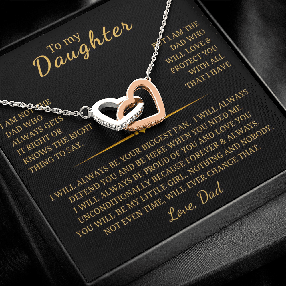 To My Daughter Interlocking Hearts Necklace