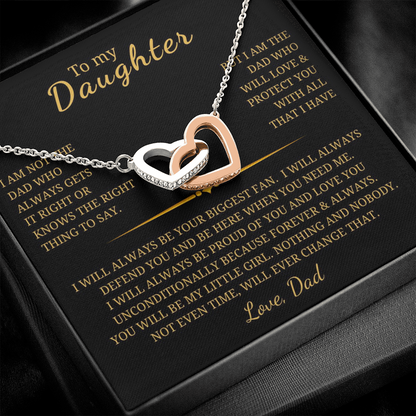 To My Daughter Interlocking Hearts Necklace