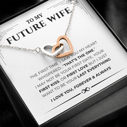 To My Future Wife Interlocking Hearts Necklace