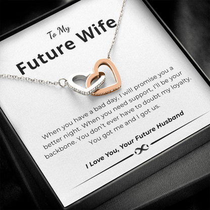 To My Future Wife Interlocking Hearts Necklace