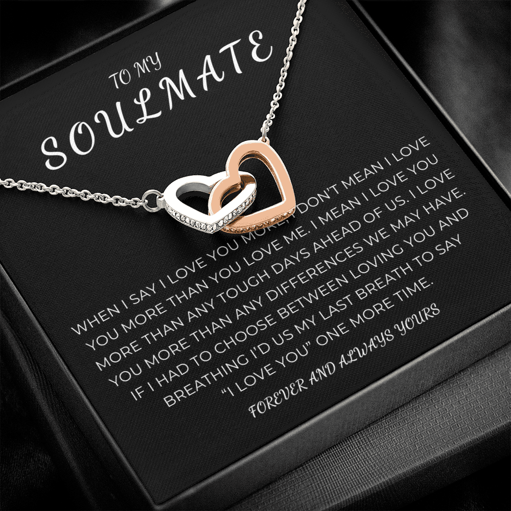 To My Soulmate Interlocking Hearts Necklace