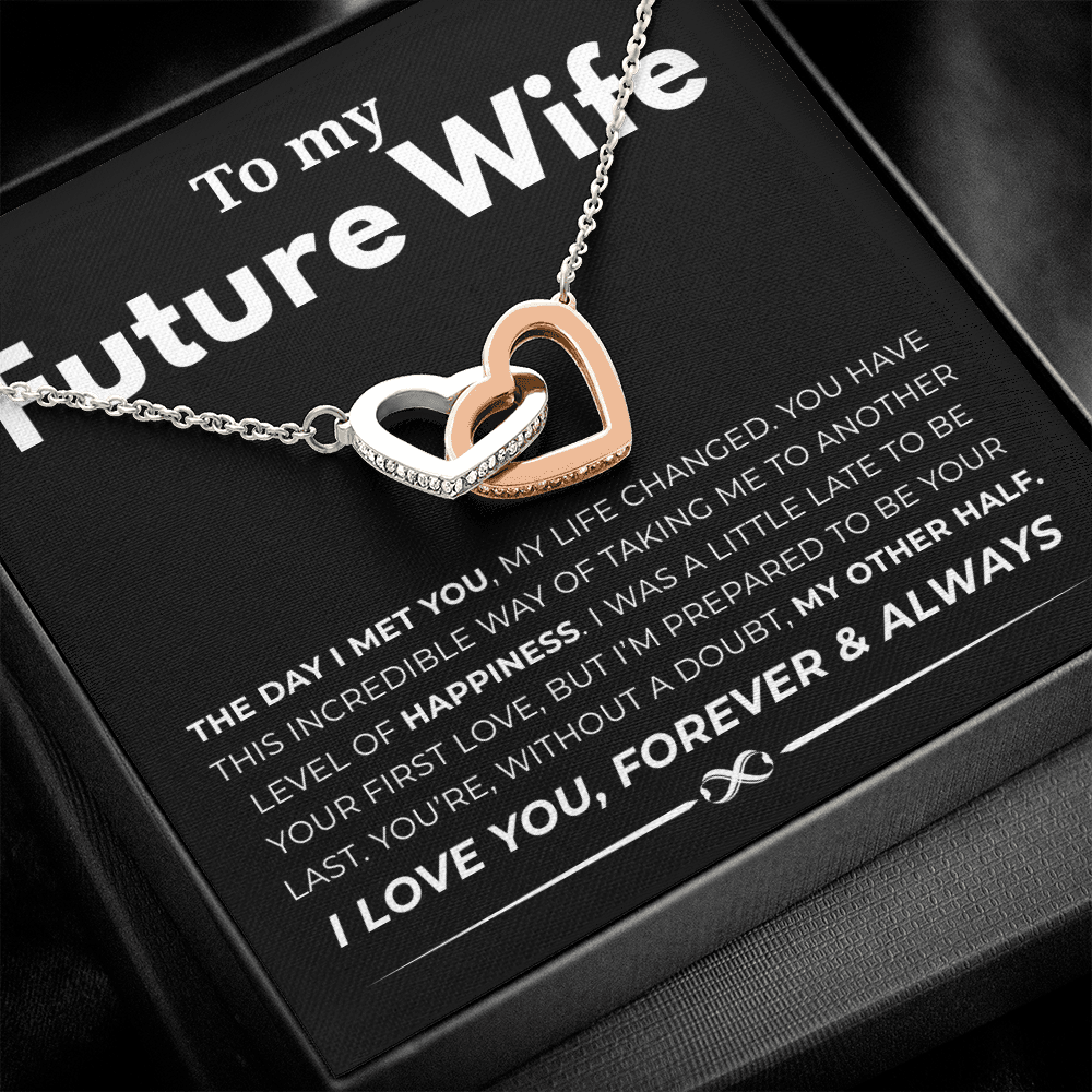 To My Future Wife Interlocking Hearts Necklace