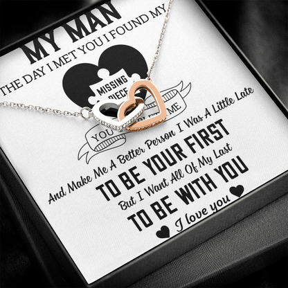 To My Man Interlocking Hearts Necklace