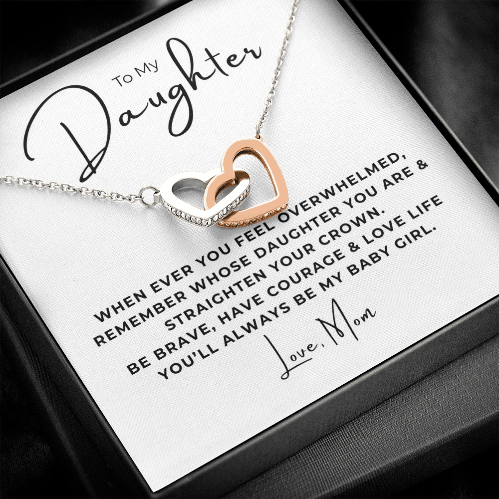 To My Daughter Interlocking Hearts Necklace