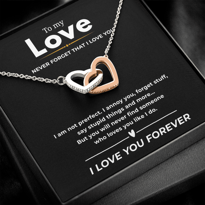 To My Love Interlocking Hearts Necklace