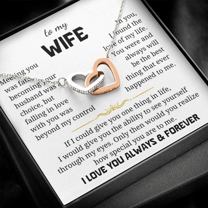 To My Wife Interlocking Hearts Necklace