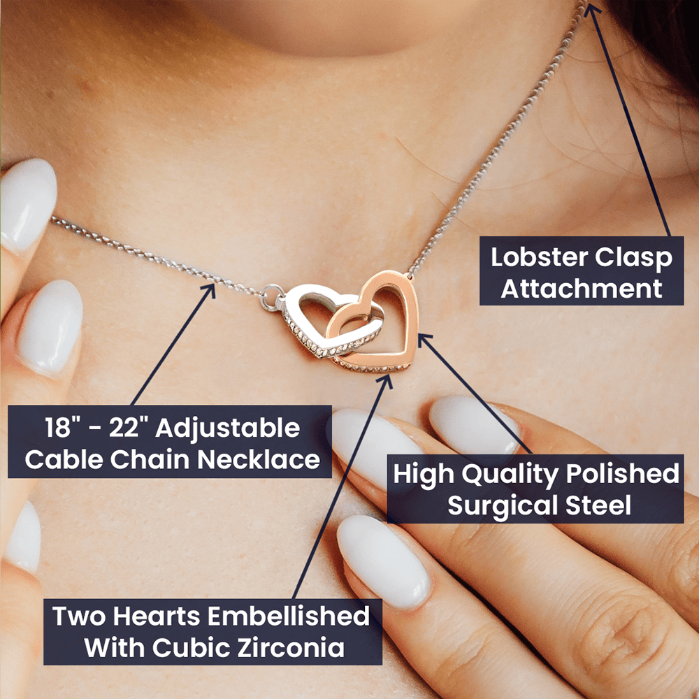 Thank You Mom Interlocking Hearts Necklace