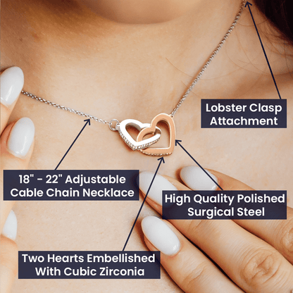 Thank You Mom Interlocking Hearts Necklace
