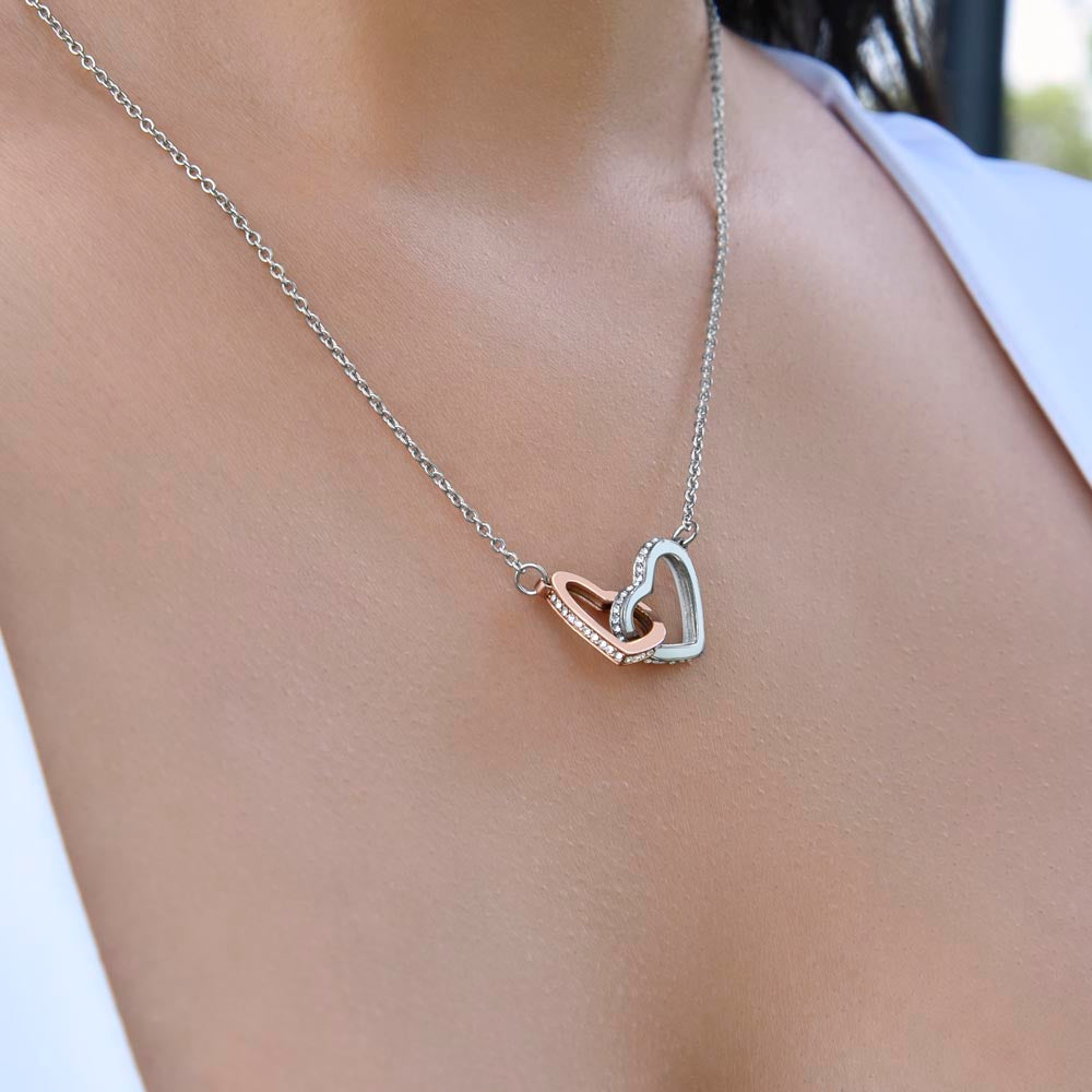 To My Wife Interlocking Hearts Necklace With 2 Photos