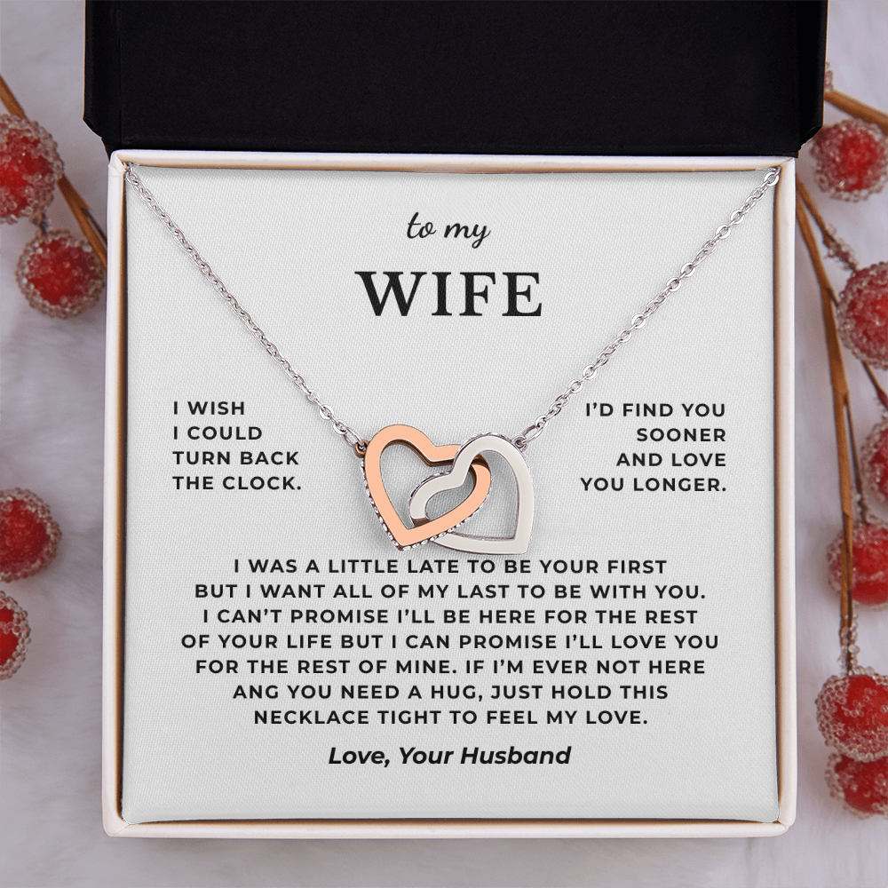 To My Wife Interlocking Hearts Necklace