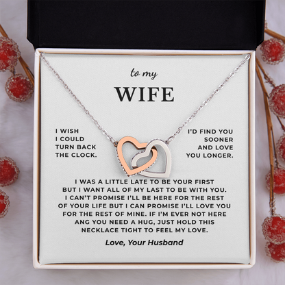 To My Wife Interlocking Hearts Necklace