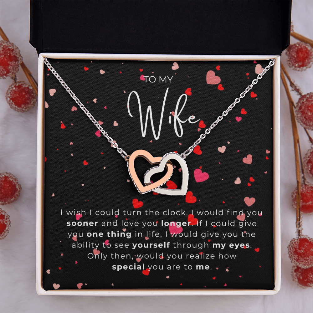 To My Wife  Interlocking Hearts Necklace