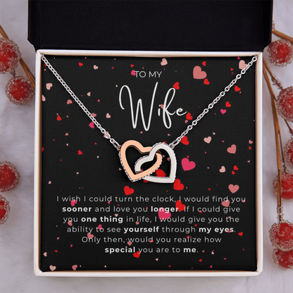 To My Wife  Interlocking Hearts Necklace