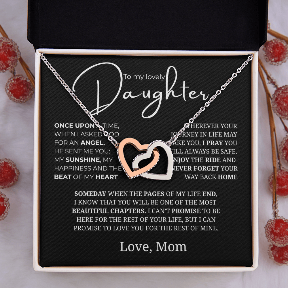 To My Lovely Daughter Interlocking Hearts Necklace