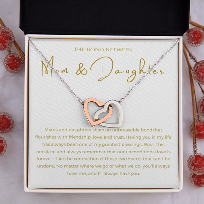 Mom & Daughter Interlocking Hearts Necklace