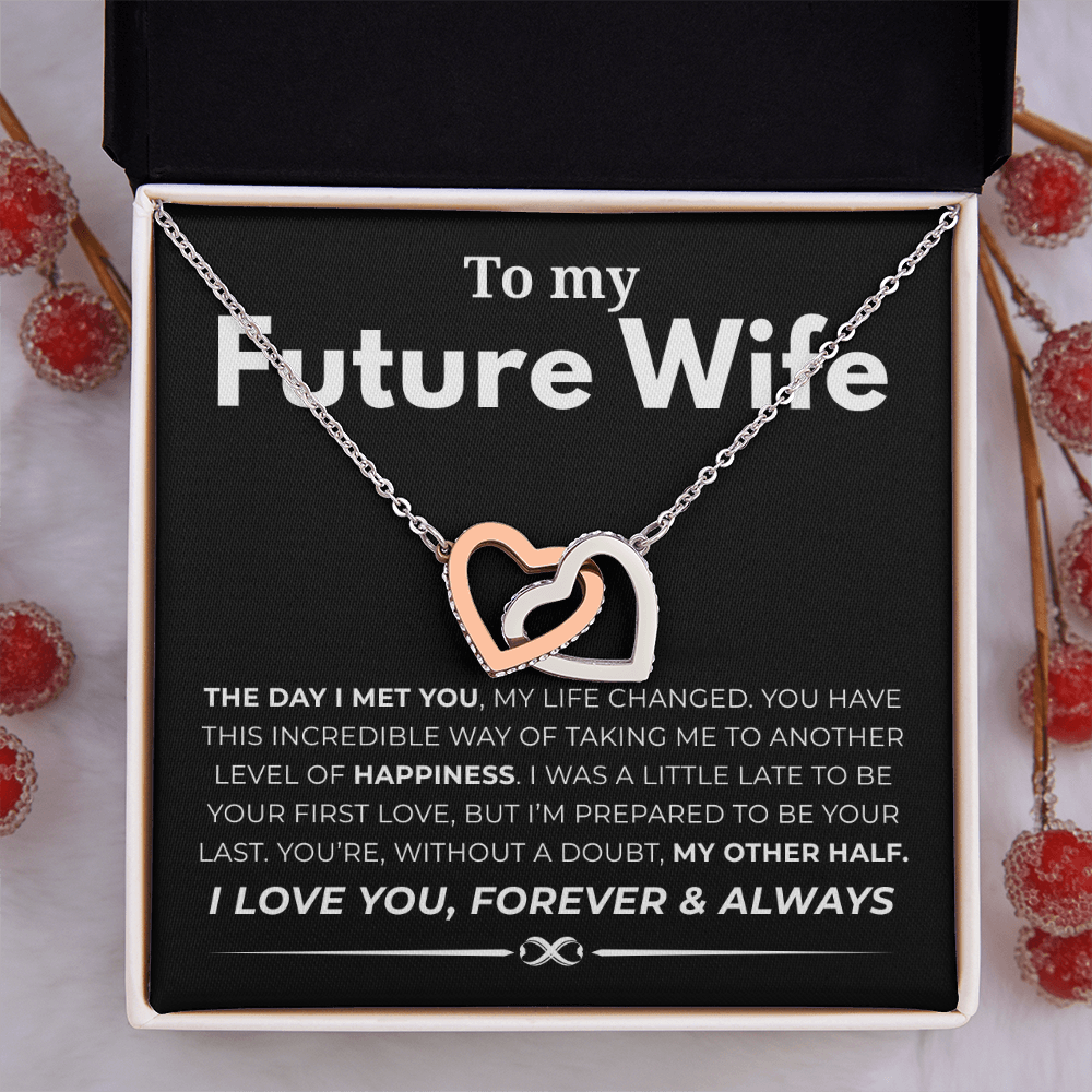 To My Future Wife Interlocking Hearts Necklace