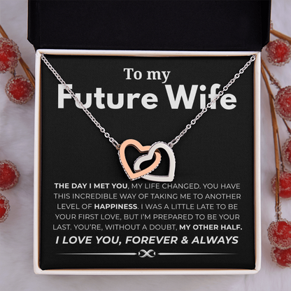 To My Future Wife Interlocking Hearts Necklace