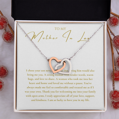 To My Mother In Law Interlocking Hearts Necklace