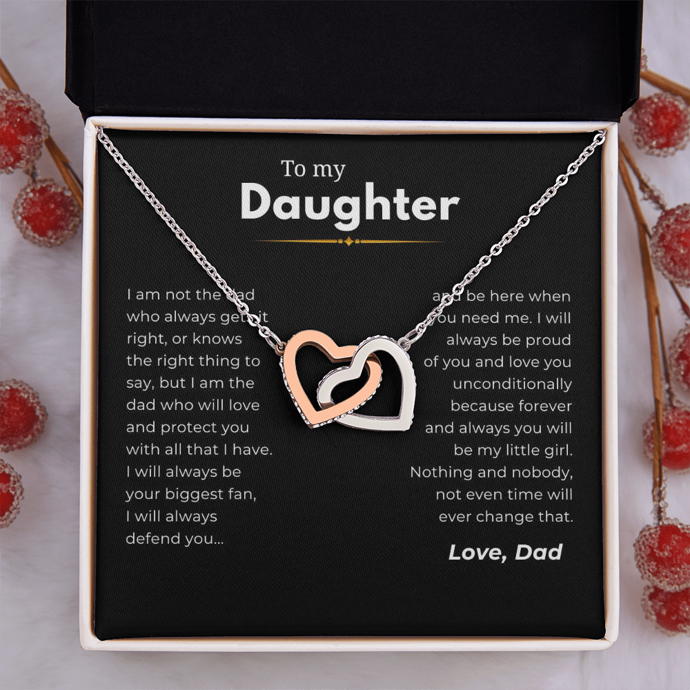 To My Daughter Interlocking Hearts Necklace