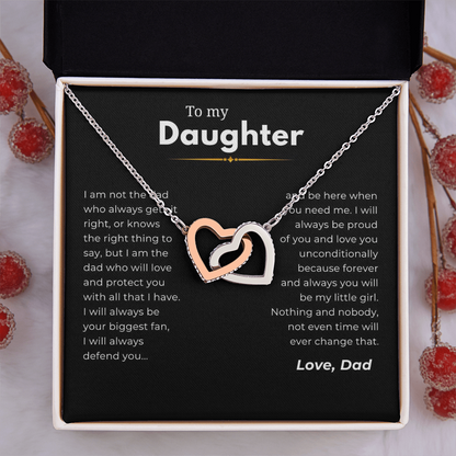 To My Daughter Interlocking Hearts Necklace