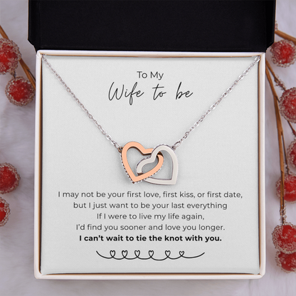 To My Wife To Be Interlocking Hearts Necklace