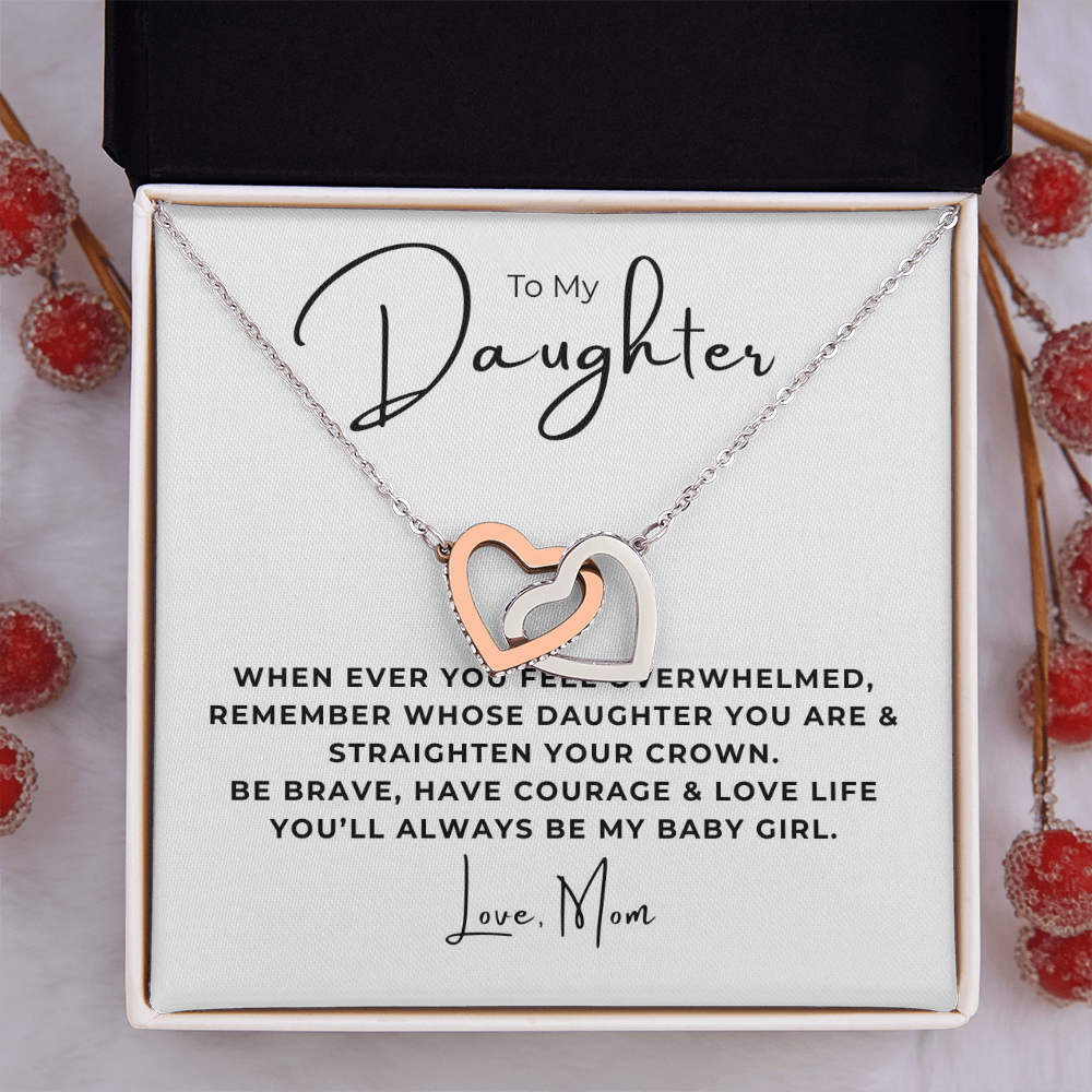 To My Daughter Interlocking Hearts Necklace