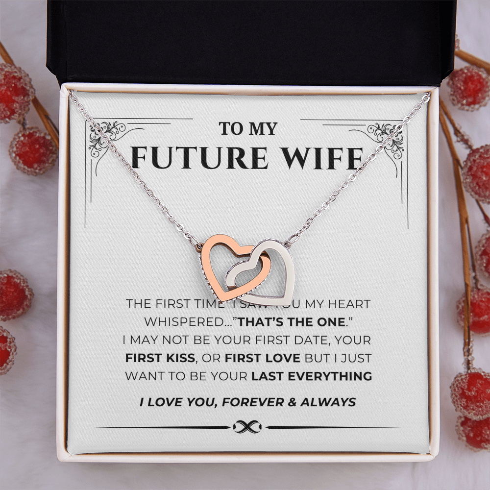 To My Future Wife Interlocking Hearts Necklace
