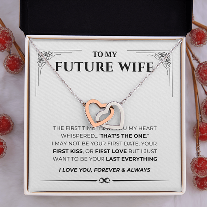 To My Future Wife Interlocking Hearts Necklace