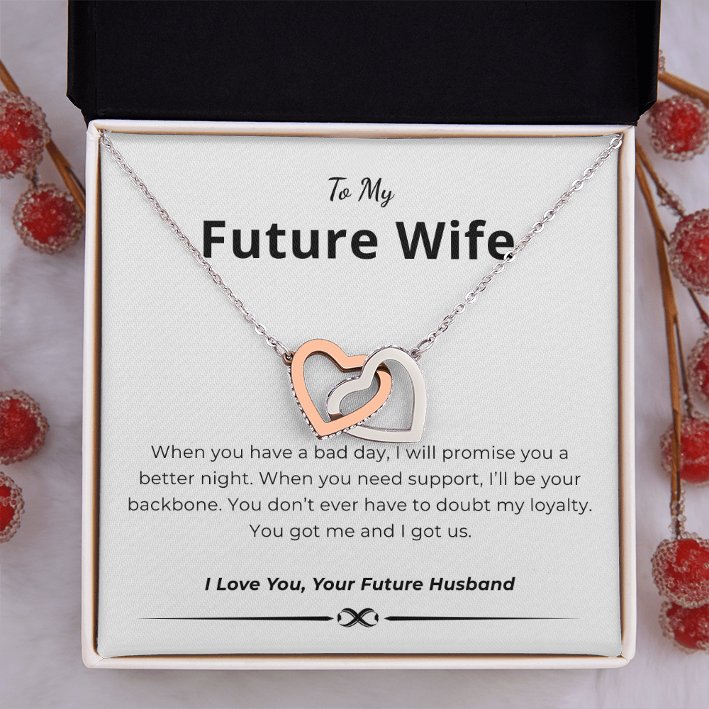 To My Future Wife Interlocking Hearts Necklace