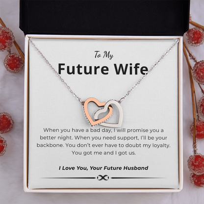 To My Future Wife Interlocking Hearts Necklace