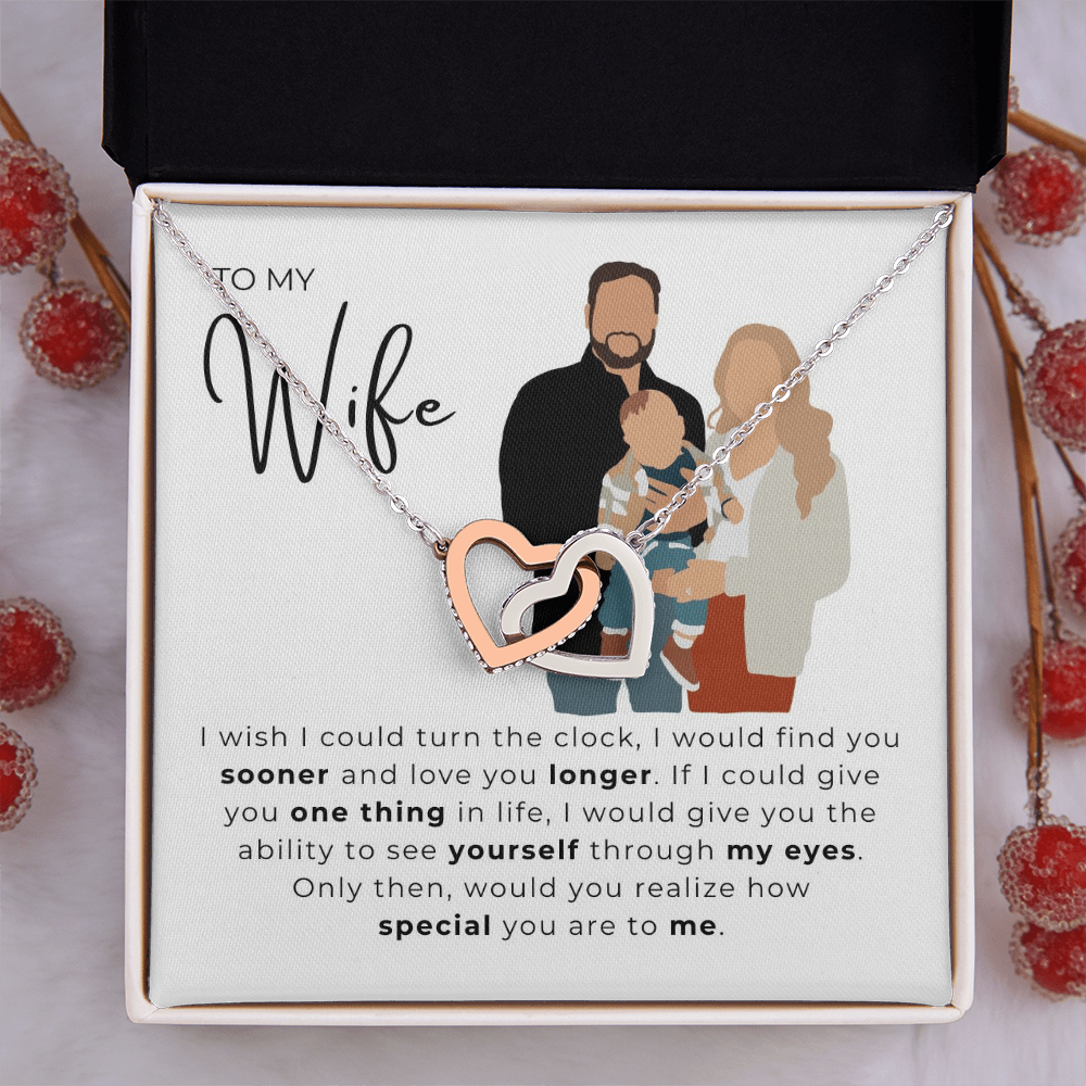To My Wife Interlocking Hearts Necklace