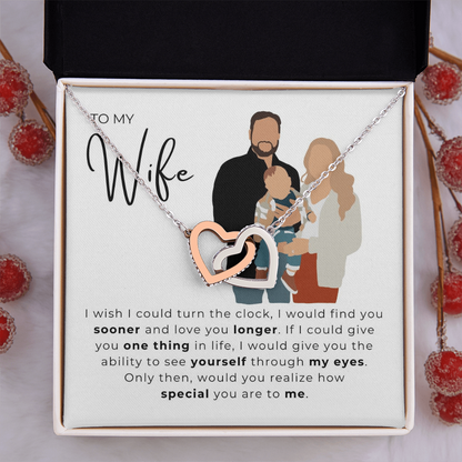 To My Wife Interlocking Hearts Necklace