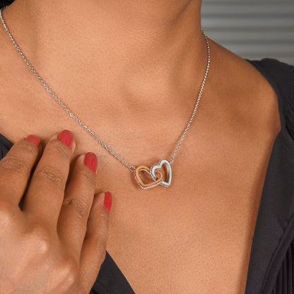 Mom Thank You Interlocking Hearts Necklace