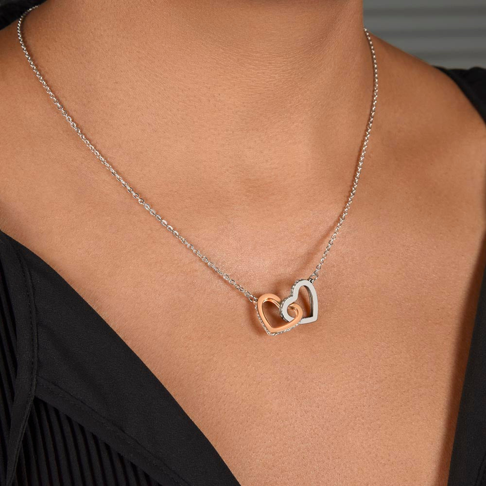 To My Wife Interlocking Hearts Necklace With 3 Photos