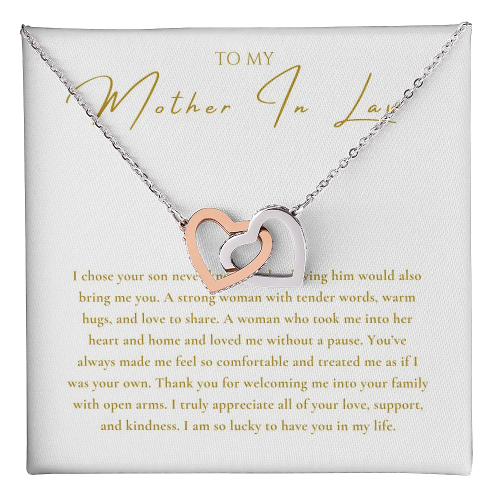 To My Mother In Law Interlocking Hearts Necklace