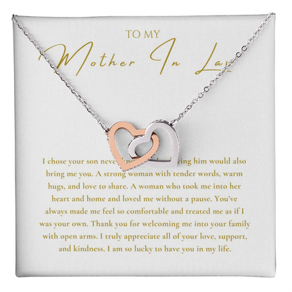 To My Mother In Law Interlocking Hearts Necklace