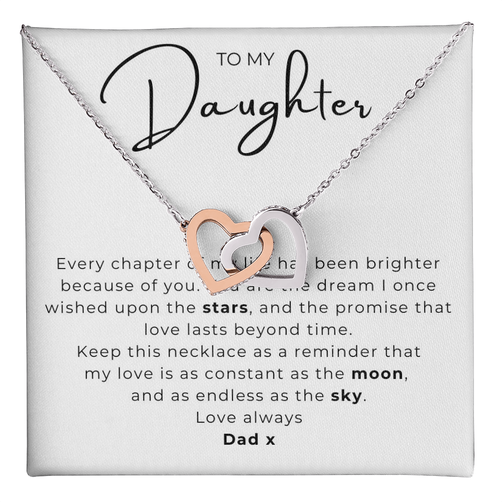 To My Daughter Interlocking Hearts Necklace