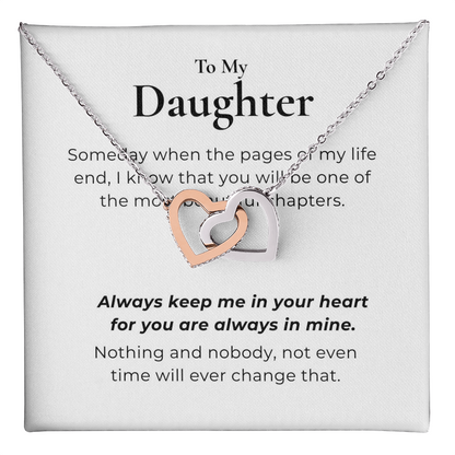 To My Daughter Interlocking Hearts Necklace