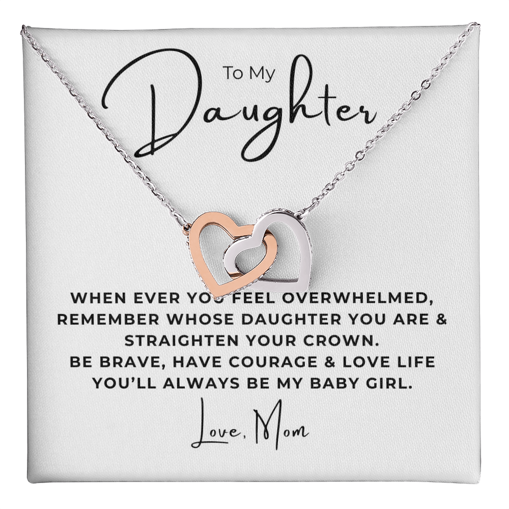 To My Daughter Interlocking Hearts Necklace