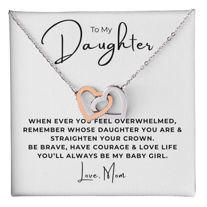 To My Daughter Interlocking Hearts Necklace