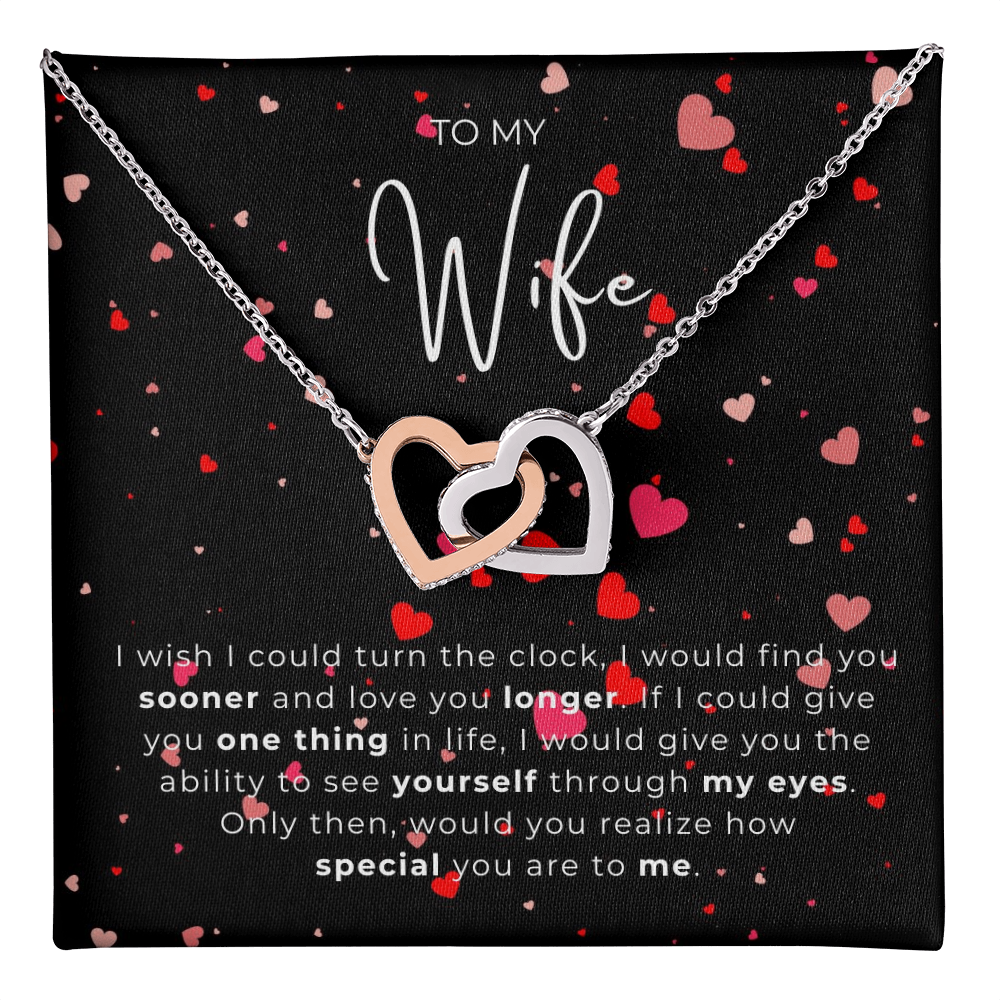 To My Wife  Interlocking Hearts Necklace