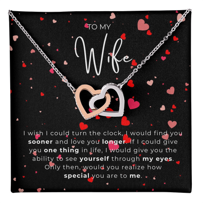 To My Wife  Interlocking Hearts Necklace