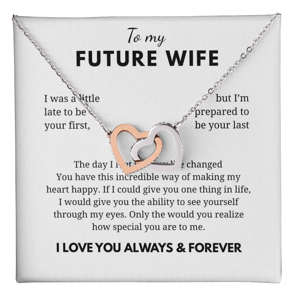 To My Future Wife Interlocking Hearts Necklace